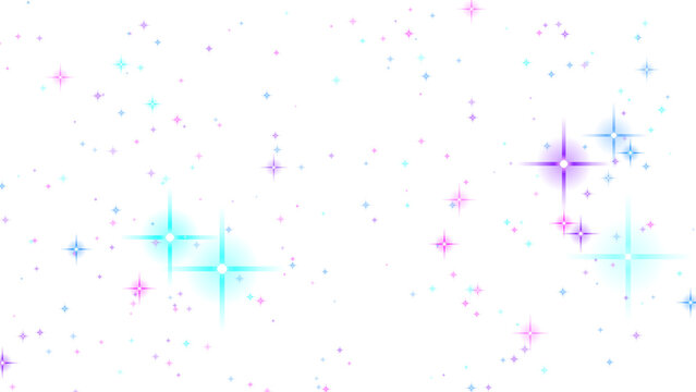 Sparkling Colorful Stars on White Background Design