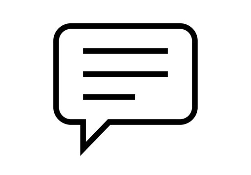 Icono de burbuja de di&aacute;logo con l&iacute;neas de texto en estilo lineal minimalista 