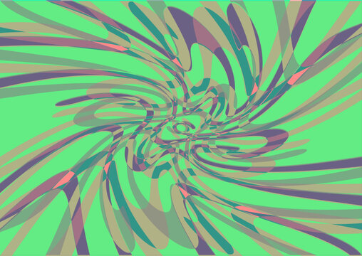 Fondo abstracto psicod&eacute;lico con formas curvas entrelazadas y colores vibrantes en tonos verdes y violetas