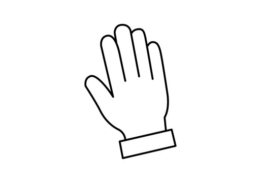 Icono lineal de una mano abierta extendida
