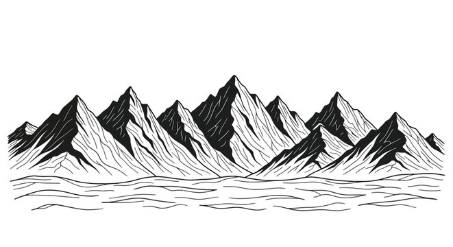Majestic mountain range landscape adventure outdoor vector art