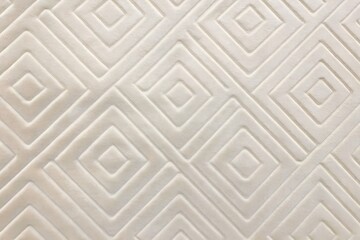 Fototapeta premium Natural White Embossed Geometric Diamond Pattern Fabric Texture Background