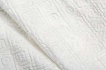 Fototapeta premium Natural White Embossed Quilted Matelassé Fabric Texture Background