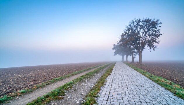 Beginning a new chapter on a foggy morning country way