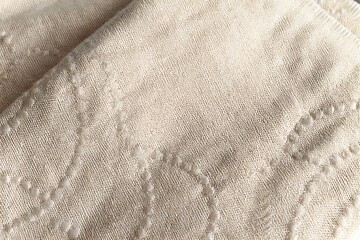 Fototapeta premium Natural off white quilted fabric texture closeup