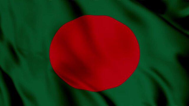 waving flag of Bangladesh with red disc on green field for national independence day victory celebration and patriotic banner