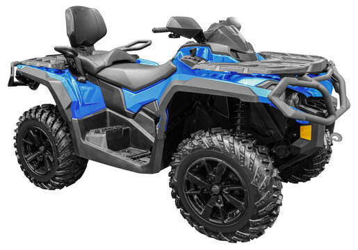 Blue all terrain vehicle or quad bike