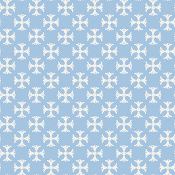 Classic Symmetrical Cross Floral Grid Pattern