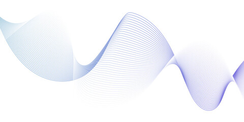 Fototapeta premium Modern abstract wave digital blue and white geometric technology. Abstract line wave gradient poster blend background vector.