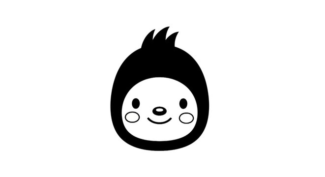 Cute cartoon monkey face closeup.