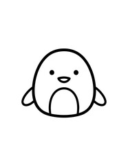 Fototapeta premium Cute Cartoon Penguin Face Closeup.