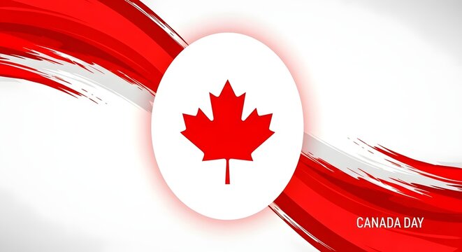 Vibrant canada day celebration with maple leaf flag