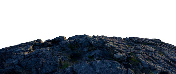 Rocky Terrain On Summit With Rugged Stone Texture Isolated On White Background © edb3_16