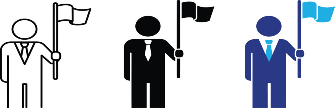 silhouettes of people with cutlery flage