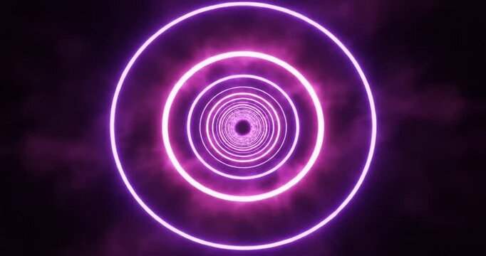 Abstract visualization of concentric purple circles creating a hypnotic tunnel effect