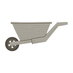 Hand drawn rustic wooden wheelbarrow vector illustration for gardening © Wahib