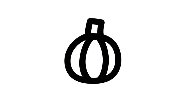 Simple black line art pumpkin icon.