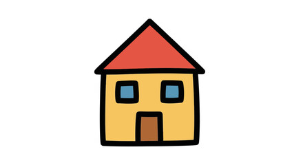 Fototapeta premium Simple Cartoon House Icon Illustration.