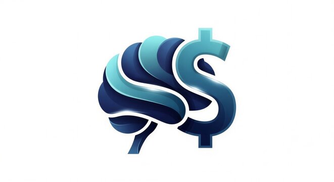 A creative illustration of a brain with a dollar sign integrated into its design