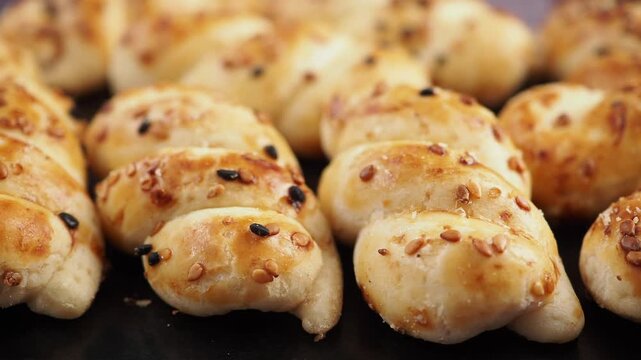 Freshly baked bread rolls from local bakery