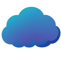 Obraz premium A stylized blue cloud illustration with jagged yellow and orange lightning bolts striking downward.