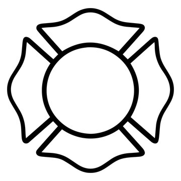 Firefighter SVG Maltese Cross Fireman Badge Emblem Vector Cut File