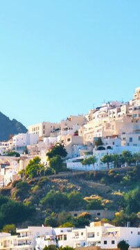 Vertical Scenic View of Mojacar White Village Hillside Architecture - Almeria, Andalusia
