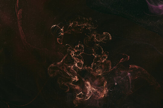 Luxurious abstract dark background. Explosive colors wallpaper, outer space pattern. Dynamic paint backdrop.