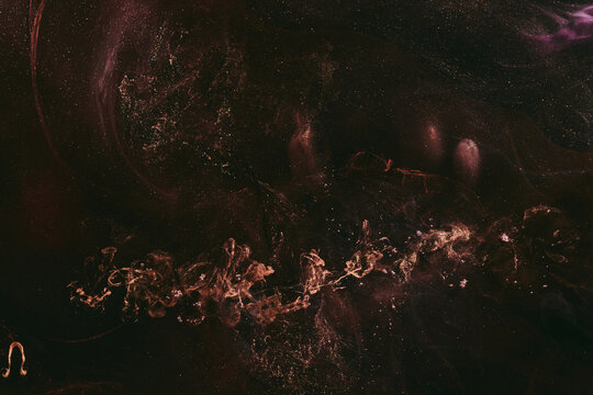 Luxurious abstract dark background. Explosive colors wallpaper, outer space pattern. Dynamic paint backdrop.