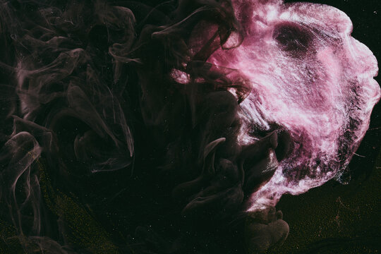 Luxurious abstract dark background. Explosive colors wallpaper, outer space pattern. Dynamic paint backdrop.