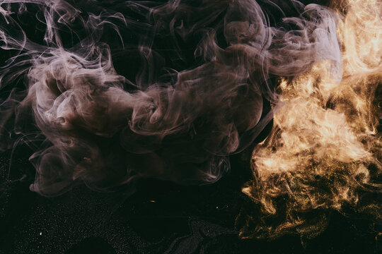 Luxurious abstract dark background. Explosive colors wallpaper, outer space pattern. Dynamic paint backdrop.