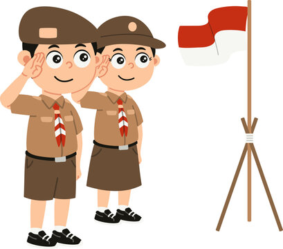 Clip Art Karakter Anak Kegiatan Pendidikan Pramuka