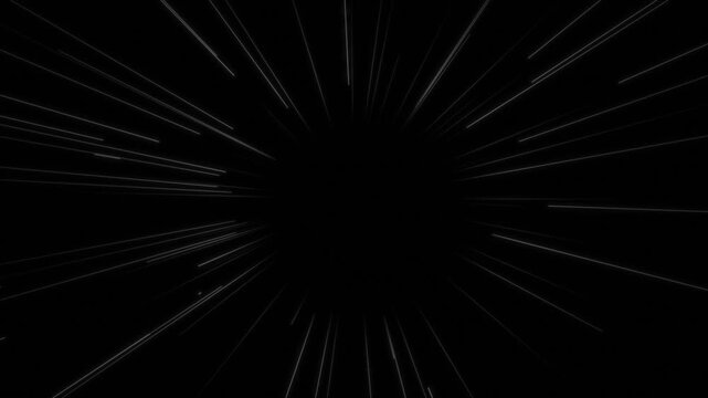 A mesmerizing video of white lines radiating outward in a dark space