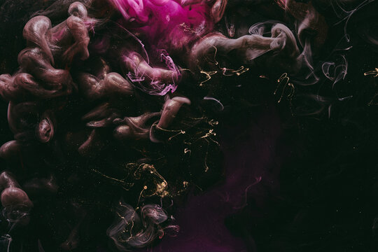 Luxurious abstract dark background. Explosive colors wallpaper, outer space pattern. Dynamic paint backdrop.