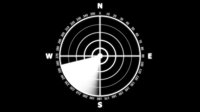 Radar HUD Screen Searching Animation Futuristic Sonar Loop with Scanned Target Interface for Sci-Fi Motion Graphics. Digital searching system rader searching security concept animation icon.