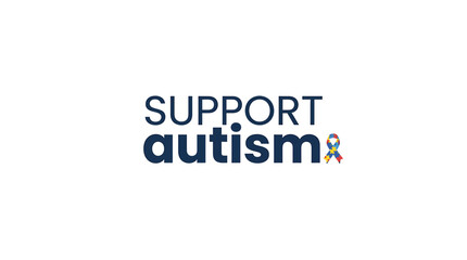 Fototapeta premium Support Autism Awareness Ribbon Puzzle Symbol