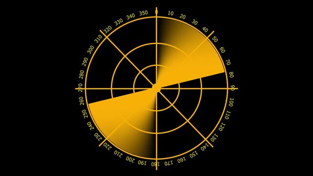 Radar Screen Animation with Circular HUD Interface and Scanning Navigation Display for Tech and Military Concept. Digital searching system rader searching security concept animation icon.