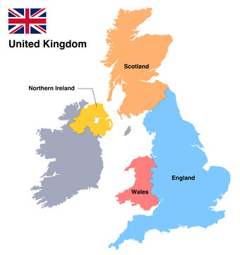 Simple and ultra detailed color-coded UK vector map