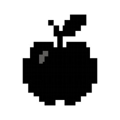 Fototapeta premium Minimalist Pixel Art Silhouette Of A Fresh Whole Apple