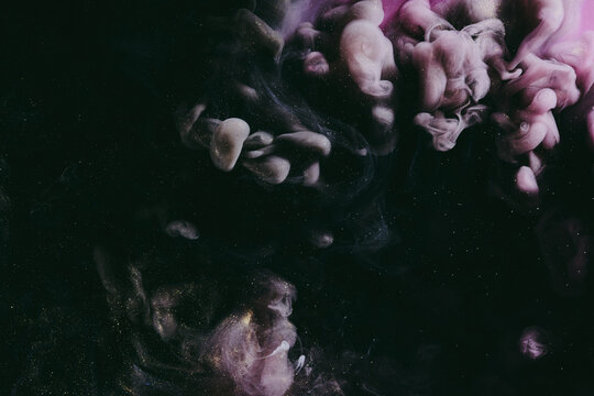Luxurious abstract dark background. Explosive colors wallpaper, outer space pattern. Dynamic paint backdrop.