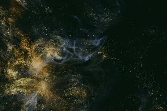 Luxurious abstract dark background. Explosive colors wallpaper, outer space pattern. Dynamic paint backdrop.