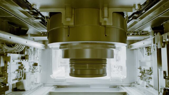 Complex euv lithography system in a cleanroom, precision engineering miniaturizing wafers and components for next generation semiconductor manufacturing and advanced microchip production
