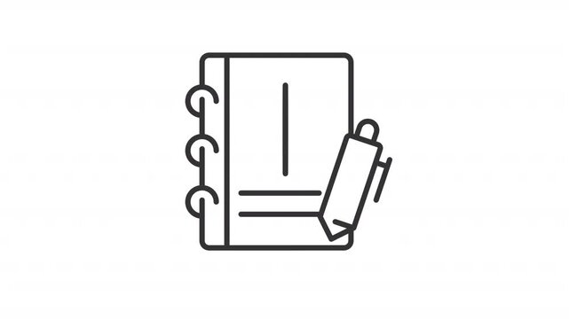 Animated accounting line icons. Organization finances control animation set. Business money management. Profit and expenses. Outline elements on white background. HD video with alpha channel