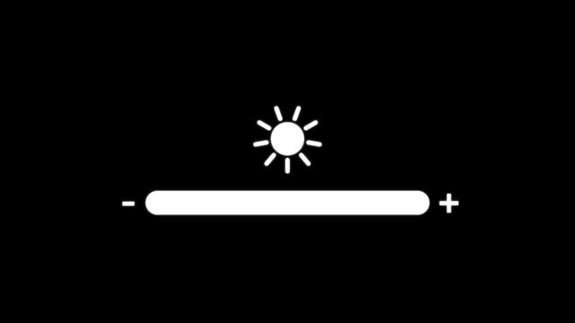 brightness level icon sign adjustment animation on transparent background.
