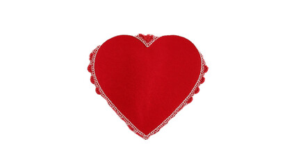 Fototapeta premium Vibrant red heart illustration with an elegant lace-like border, symbolizing love, romance, and affection for various decorative and design purposes