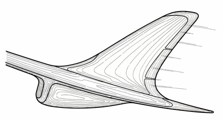 Detailed drawing of airplane wing. © Kental
