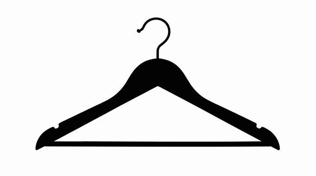  Clothes Hanger Silhouette - Black Wardrobe Hook Icon