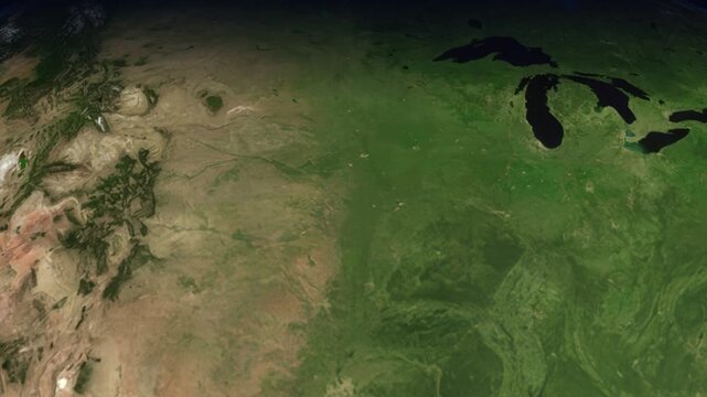 Animated Flight Path Map from Denver USA to Seoul South Korea