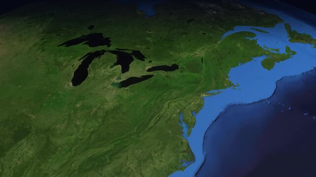 Animated Flight Path Map from Chicago USA to Tokyo Japan