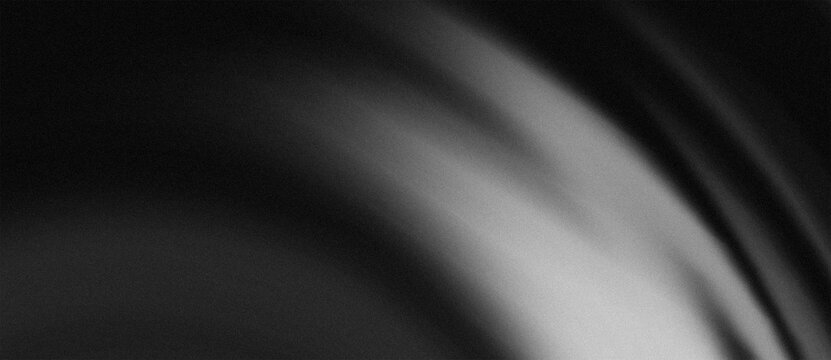 Abstract Black and White Grainy Texture Background with Soft Gradient Light and Fluid Silk Motion Blur